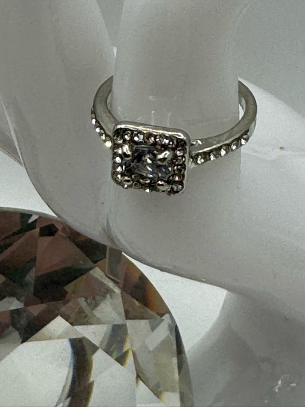 Stainless Steel and Cubic Zirconia Ring SZ 8 NEW